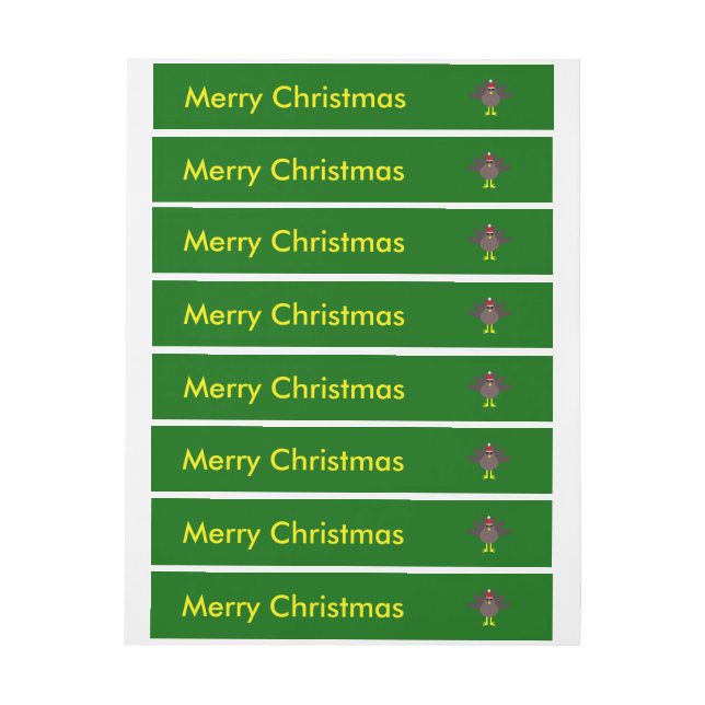 Cute Christmas Turkey Customisable Labels (Sheet)
