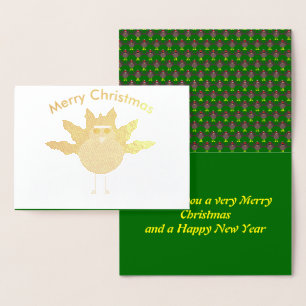 Cute Christmas Turkey Foil Card