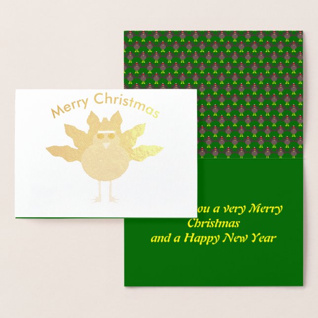 Cute Christmas Turkey Foil Card (Display)
