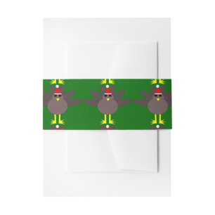 Cute Christmas Turkey Invitation Belly Band