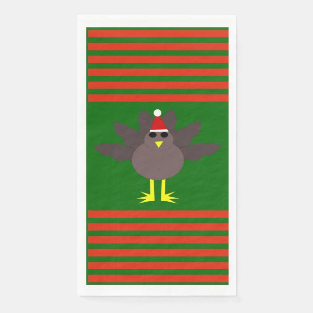 Cute Christmas Turkey Napkin (Front)