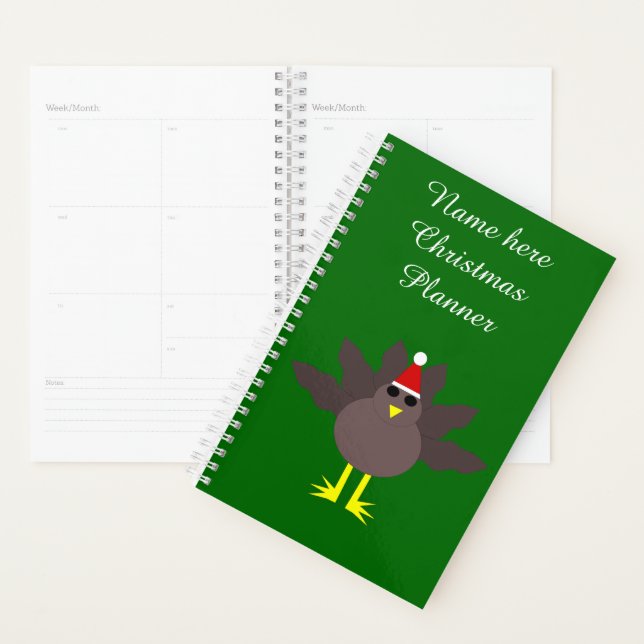 Cute Christmas Turkey Personalised Planner (Display)