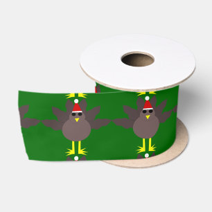Cute Christmas Turkey Ribbon Satin Ribbon