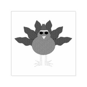 Cute Christmas Turkey Self Inking Stamp