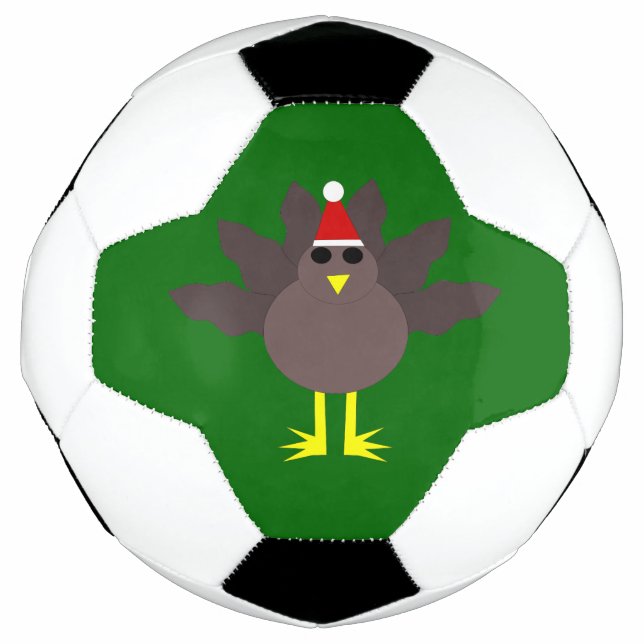 Cute Christmas Turkey Soccer Ball (Front)