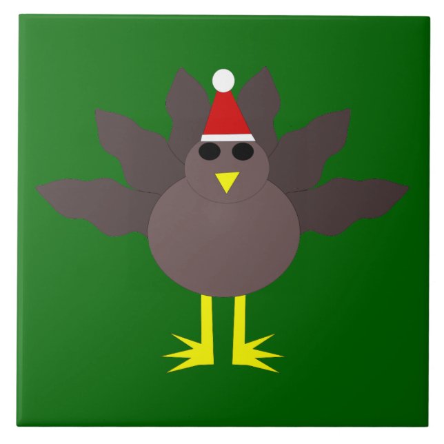 Cute Christmas Turkey Tile (Front)