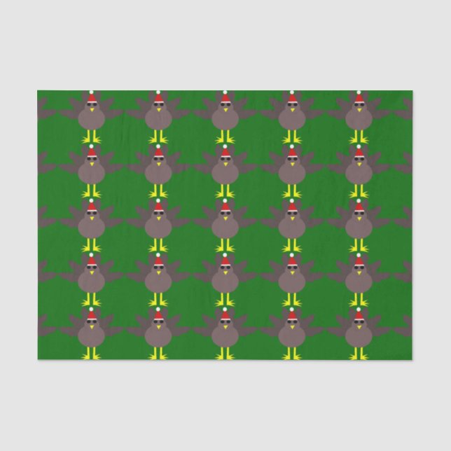 Cute Christmas Turkey Tissue Paper (Front)