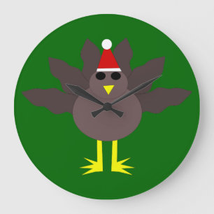 Cute Christmas Turkey Wall Clock