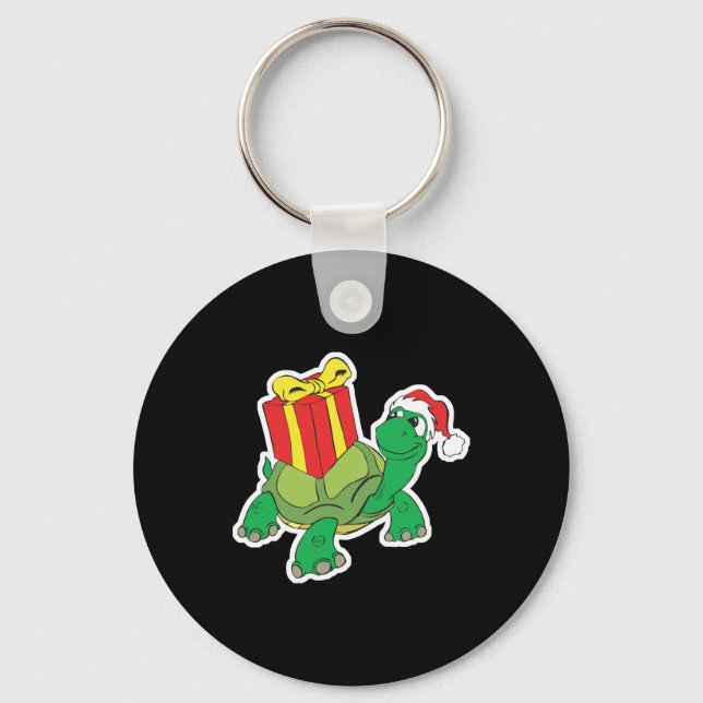 cute christmas turtle key ring (Front)