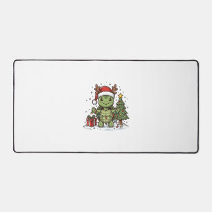 Cute Christmas Turtle Vintage Engraving Shirt Desi Desk Mat