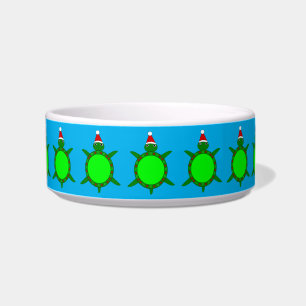 Cute Christmas Turtle with Flowery Shell Bowl