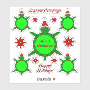 Cute Christmas Turtle with Flowery Shell Custom