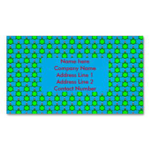 Cute Christmas Turtle with Flowery Shell Custom Magnetic Business Card