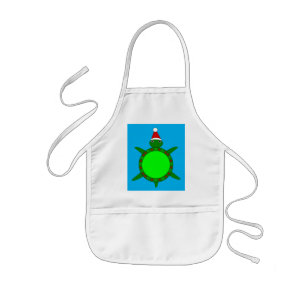 Cute Christmas Turtle with Flowery Shell Kids Apron