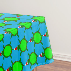 Cute Christmas Turtle with Flowery Shell Tablecloth