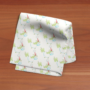 Cute Christmas Unicorn Red Santa Hat Fabric