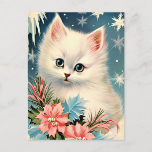 Cute Christmas Vintage Kitten Postcard   Adorable 