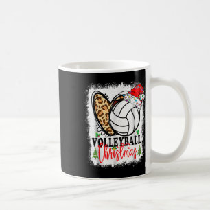 Cute Christmas Volleyball Heartbeat Santa Hat Xmas Coffee Mug