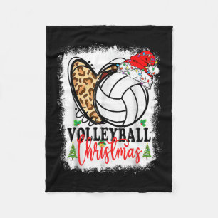 Cute Christmas Volleyball Heartbeat Santa Hat Xmas Fleece Blanket