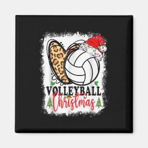 Cute Christmas Volleyball Heartbeat Santa Hat Xmas Magnet