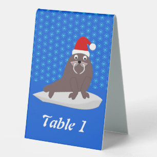 Cute Christmas Walrus and Snowflakes Custom