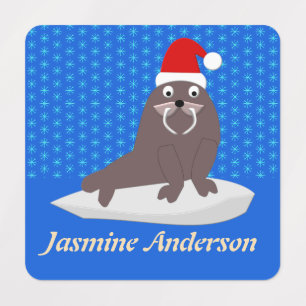 Cute Christmas Walrus and Snowflakes Custom