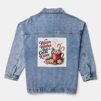 Cute Christmas warm wishes saying Denim Jacket