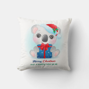 Cute Christmas Watercolor Koala Nursery Cushion