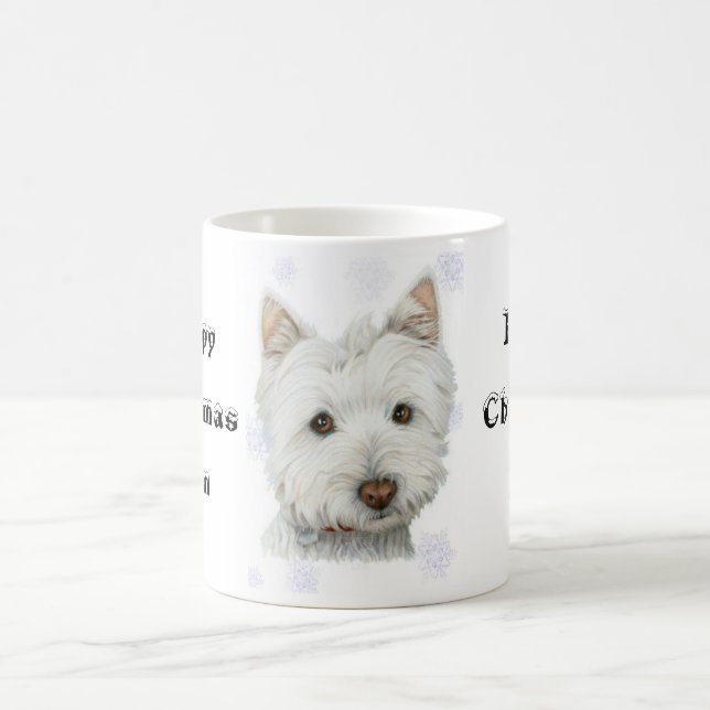 Cute Christmas Westie Dog Gifts Coffee Mug (Center)
