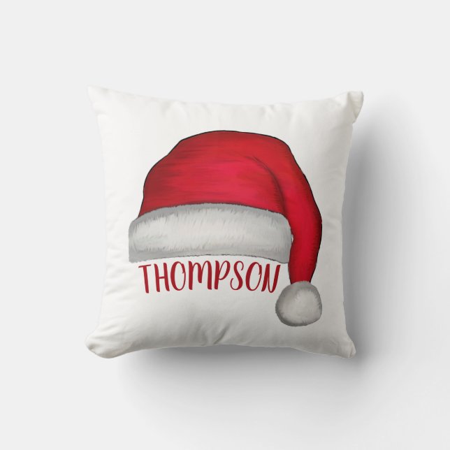 Cute Christmas Whimsical Santa Claus Holiday Cushion (Front)