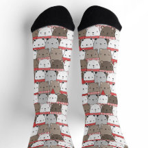 Cute Christmas White Bears Illustrated Pattern