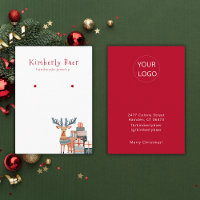 Cute Christmas White Red Earring Display