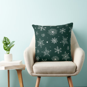 Cute Christmas white snowflakes Cushion