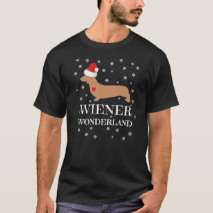 Cute Christmas Wiener Wonderland Dachshund Holiday T-Shirt