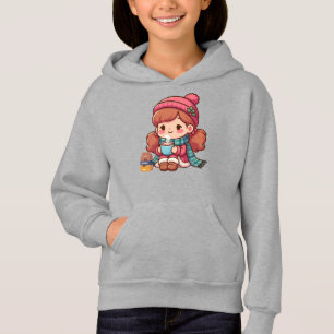 Cute Christmas/winter girl with cocoa 