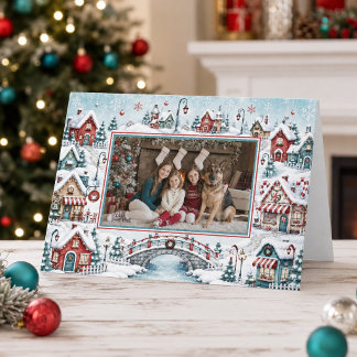 Cute Christmas Winter Wonderland Photo Holiday Card