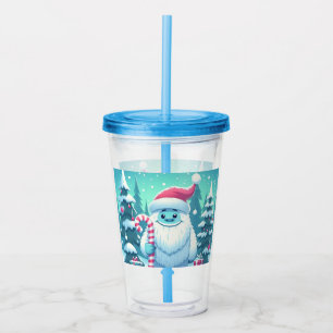 Cute Christmas/winter yeti Acrylic Tumbler