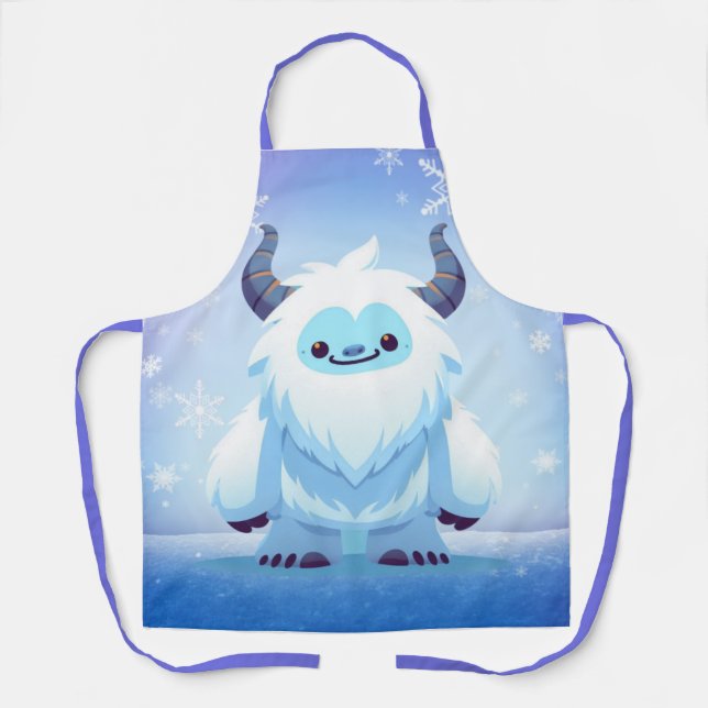 Cute Christmas/winter yeti Apron (Front)
