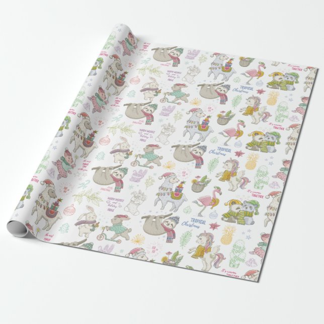 Cute Christmas Wrapping Paper (Unrolled)
