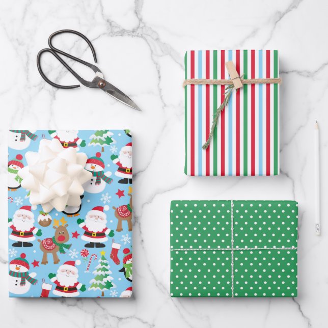 Cute Christmas Wrapping Paper Sheet (Front)
