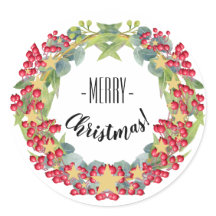Cute Christmas Wreath Red Berries