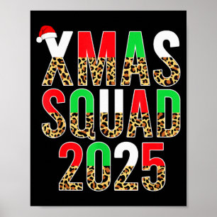 Cute Christmas Xmas Squad 2025 Leopard Print Famil