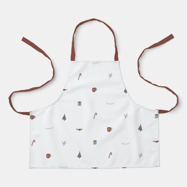 Cute Christmassy Christmas Pattern Apron (Front)