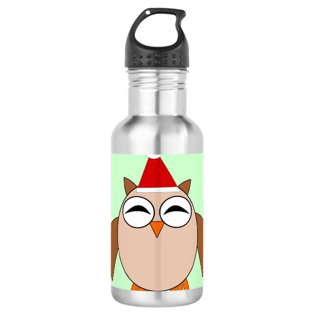 Cute Chritsmas Owl 710 Ml Water Bottle (Front)