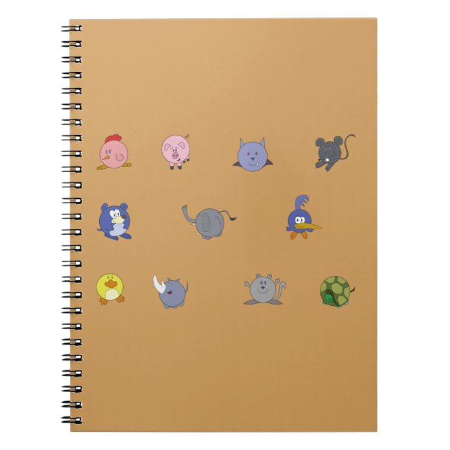 Cute Chubby Animals Notebook (Front)