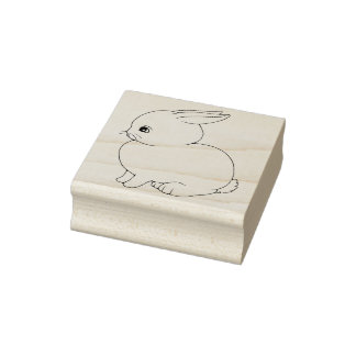 Cute Chubby Baby Bunny Rabbit Rubber Stamp