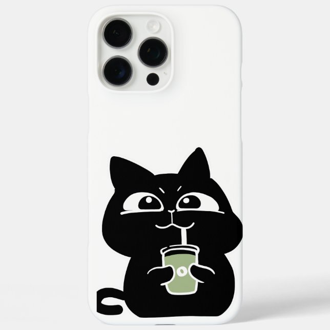 Cute Chubby Black Cat Case-Mate iPhone Case (Back)