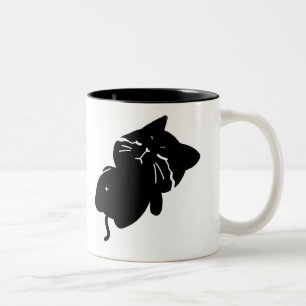 Cute Chubby Black Cat Coffee Mug