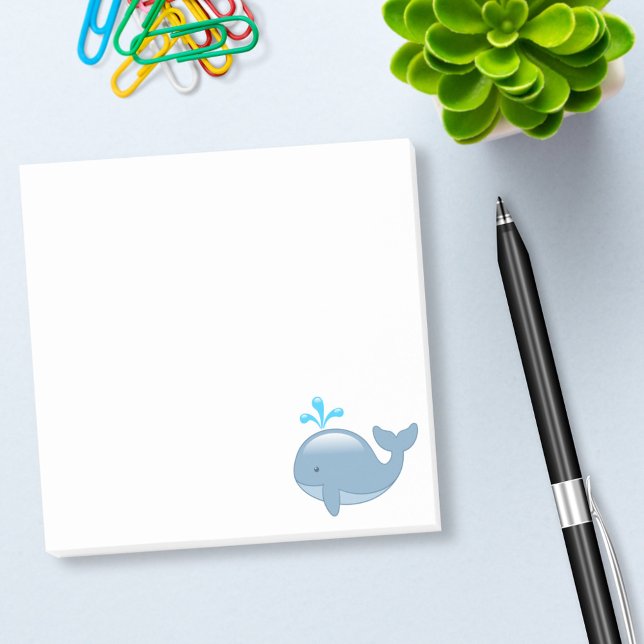Cute Chubby Cartoon Whale Post-it Notes (Creator Uploaded)