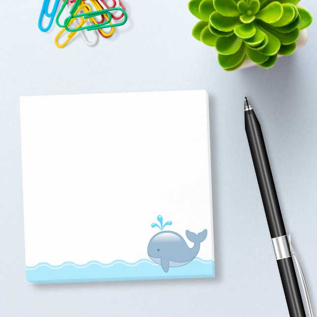 Cute Chubby Cartoon Whale Post-it Notes (Creator Uploaded)